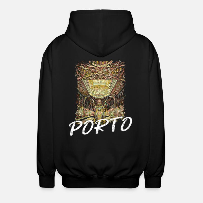 Librairie Lello Porto illustration intérieure - Veste à capuche unisexe - noir