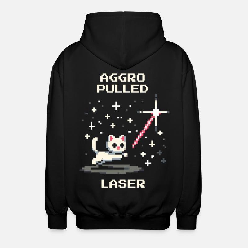 Aggro dessiné : Laser | L’instinct du chat - Veste à capuche unisexe - noir