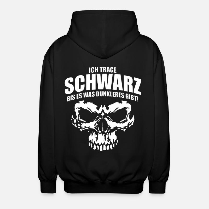 Schwarz Bis Dunkleres Schädel  - Unisex Kapuzenjacke - Schwarz