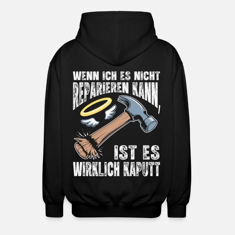 If I can't fix it - Unisex Hooded Jacket - black