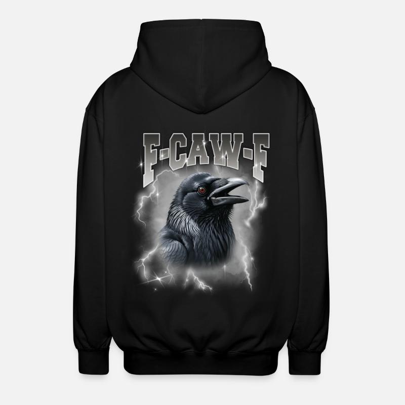 F-Caw-E Rabensturm Graphik - Unisex Kapuzenjacke - Schwarz