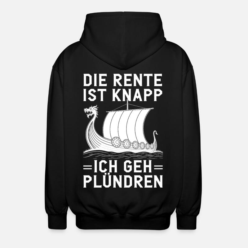 Rente Knapp Wikinger Plünderer - Unisex Kapuzenjacke - Schwarz