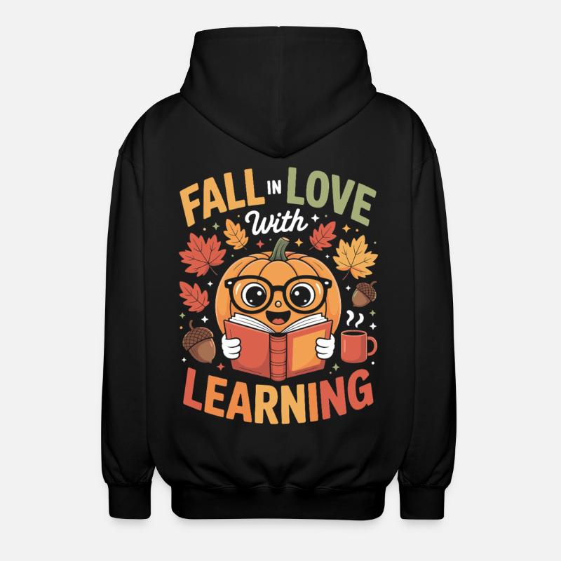 Tombez amoureux de l’enseignement Enseignant d’automne - Veste à capuche unisexe - noir