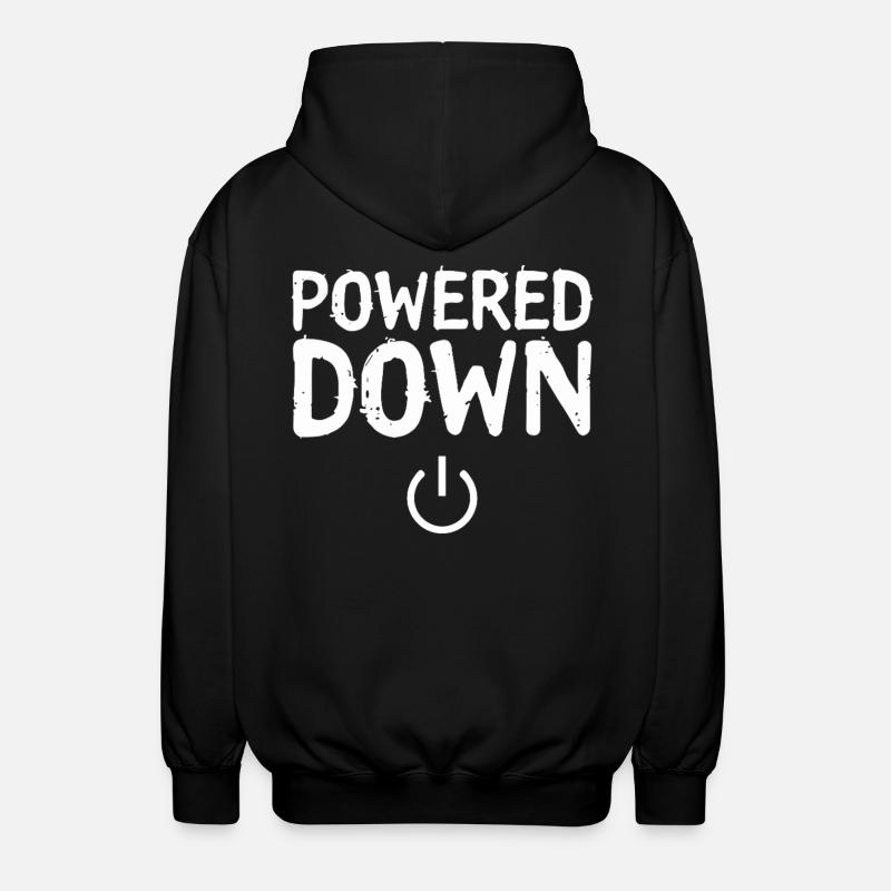Powered Down Power Status Off - Unisex Hooded Jacket - black