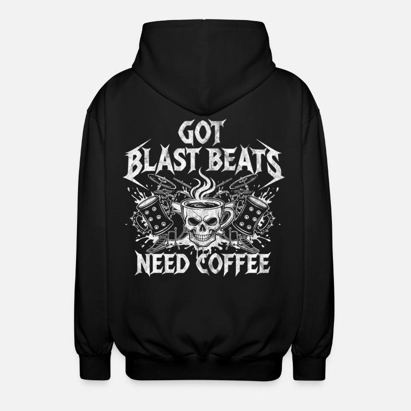 Kaffee trifft Blastbeats - Unisex Kapuzenjacke - Schwarz