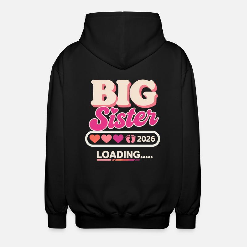 Große Schwester Loading 2026 - Unisex Kapuzenjacke - Schwarz