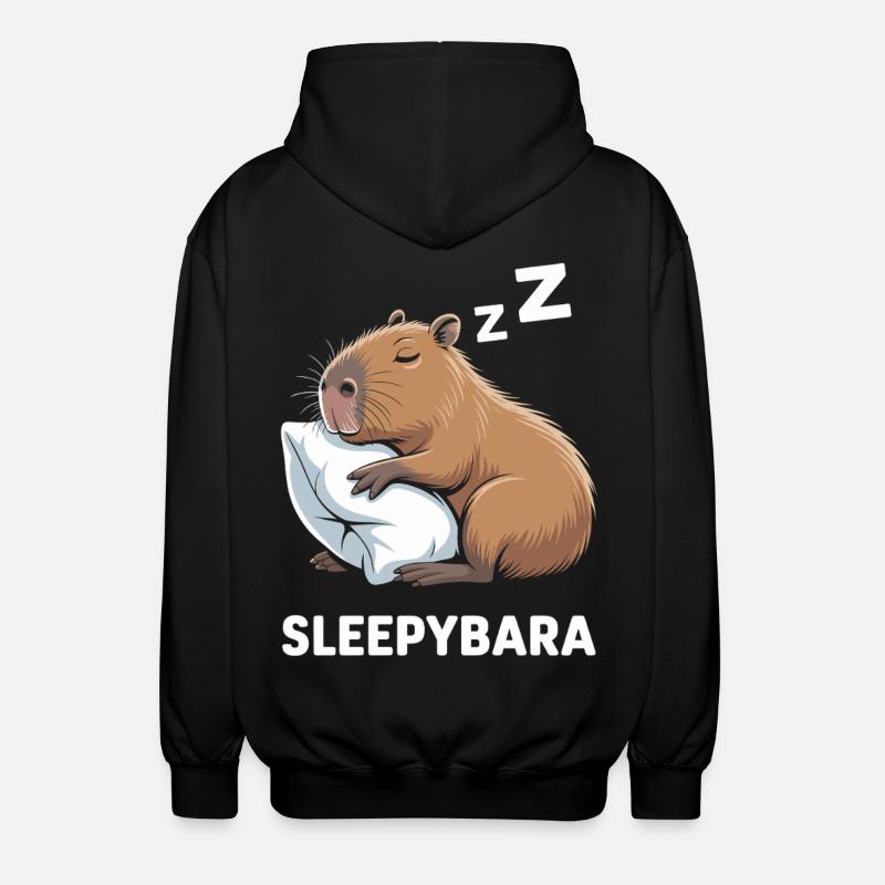 Sleepybara Capybara Dormir - Veste à capuche unisexe - noir