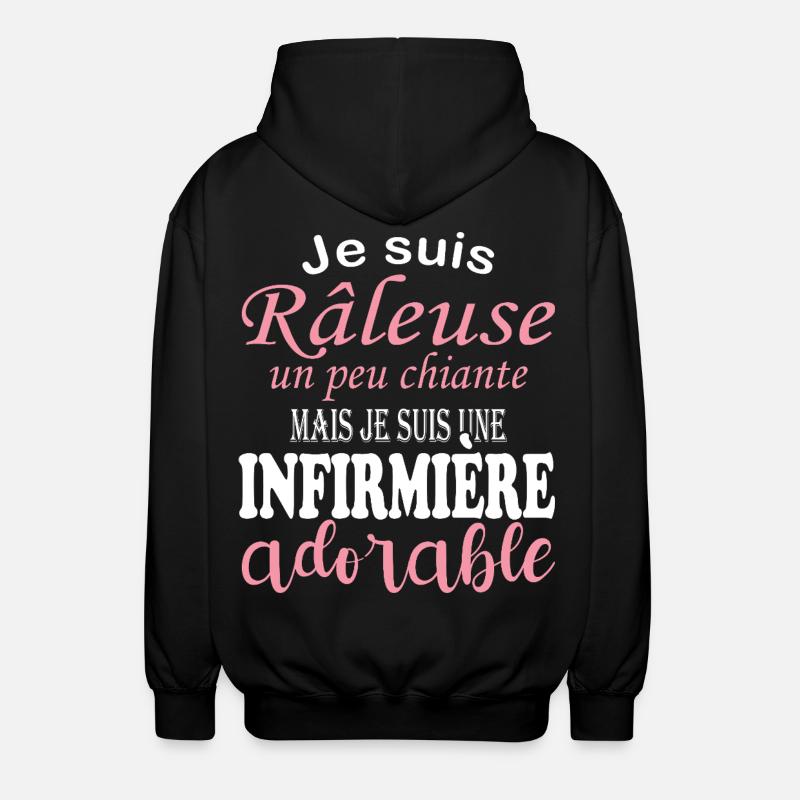 Humour infirmière - idée cadeau infirmière - Veste à capuche unisexe - noir