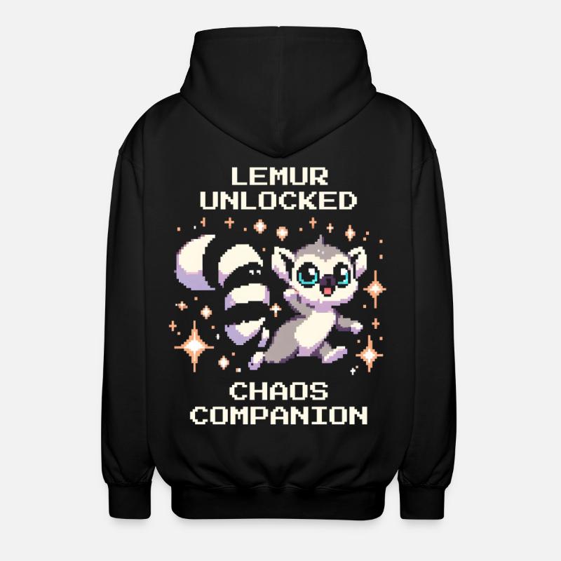 Lémurien débloqué | Compagnon du Chaos, RPG - Veste à capuche unisexe - noir