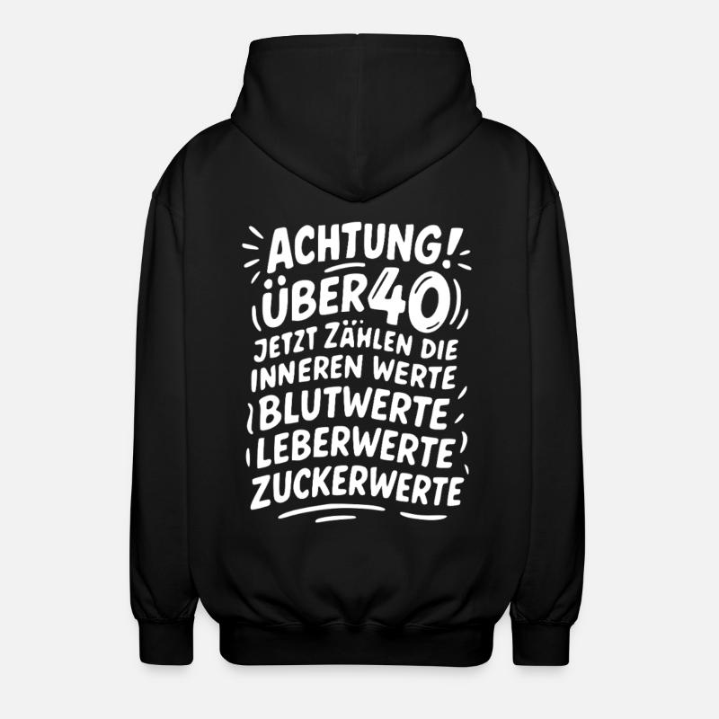 Attention about 40 inner values - Unisex Hooded Jacket - black