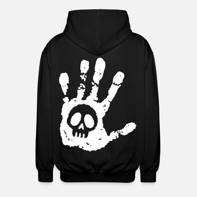 Crâne et empreinte blanche - Veste à capuche unisexe - noir
