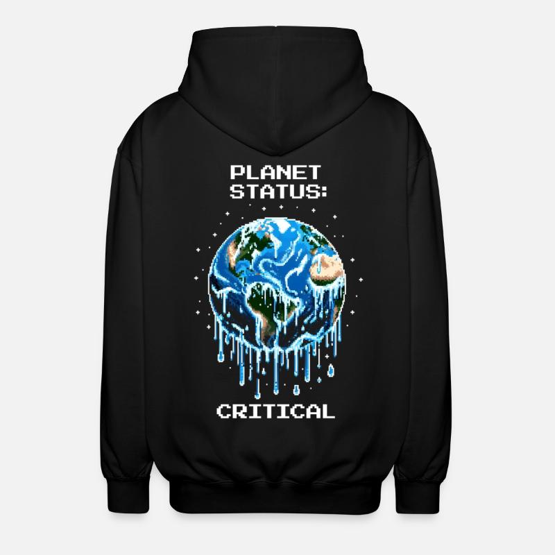 Planet-Status: Kritisch | Klimawandel, Erde - Unisex Kapuzenjacke - Schwarz