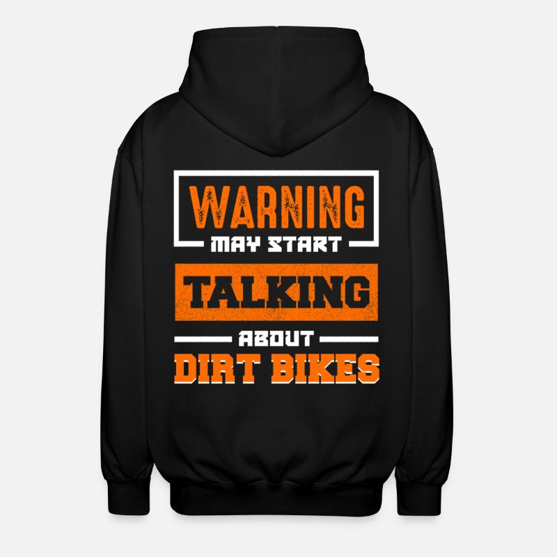 Warnung: Dirt Bikes Gespräch Start - Unisex Kapuzenjacke - Schwarz