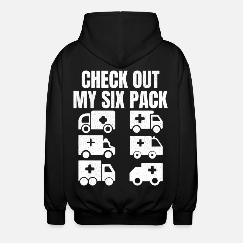 Check out my six pack - Unisex Kapuzenjacke - Schwarz