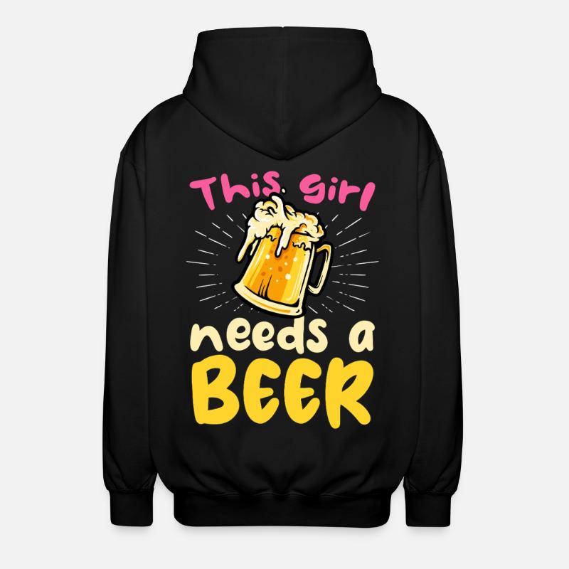 Dieses Mädchen braucht ein Bier - Unisex Kapuzenjacke - Schwarz