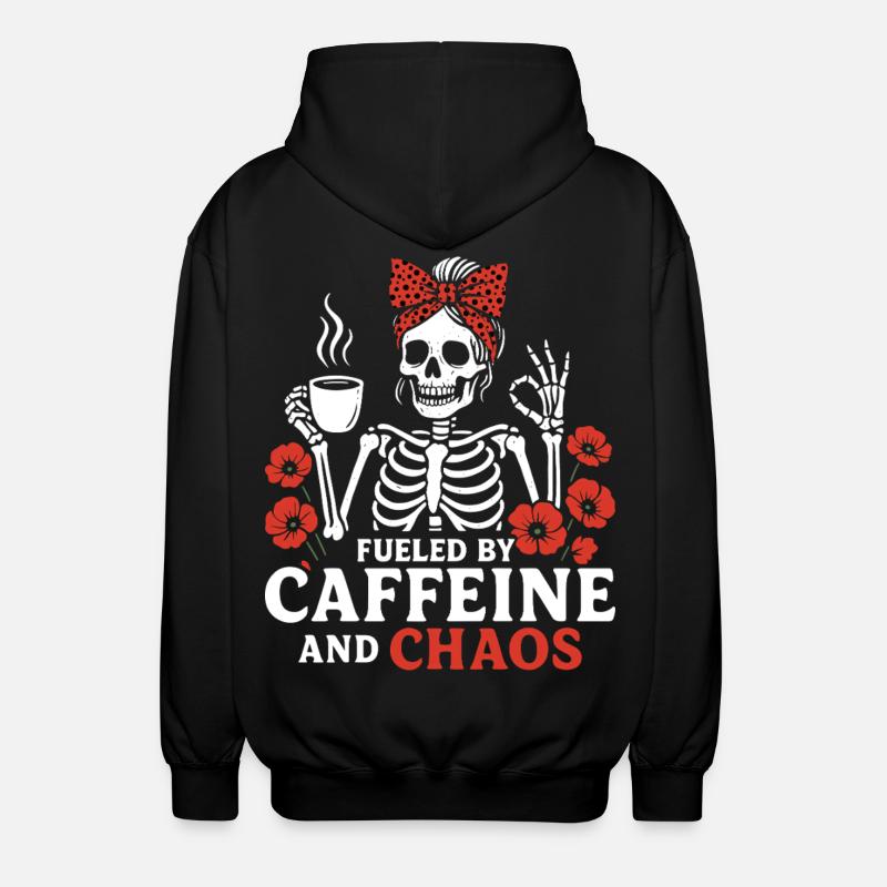 Mutter Koffein Mutter Skelett Kaffee - Unisex Kapuzenjacke - Schwarz