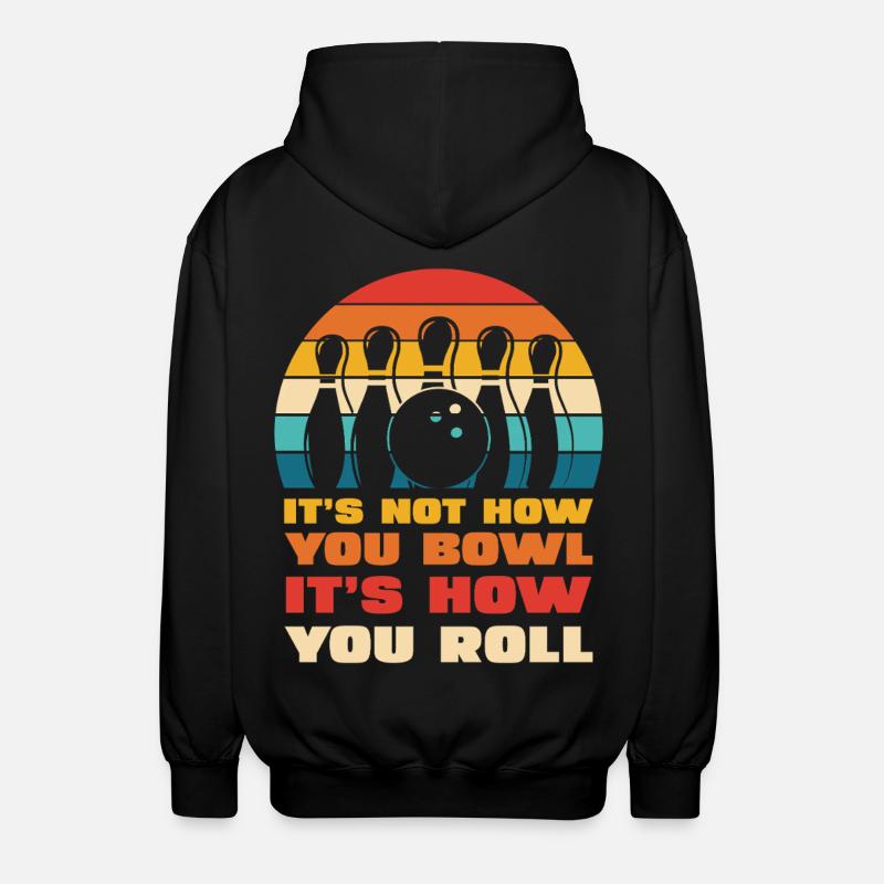 Style de rouleau de bowling rétro - Veste à capuche unisexe - noir