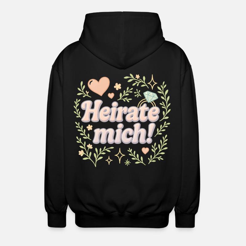 Marry Me / Design de déclaration - Veste à capuche unisexe - noir