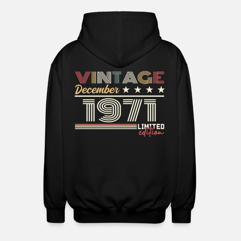 Cadeau Décembre 1971 - Veste à capuche unisexe - noir