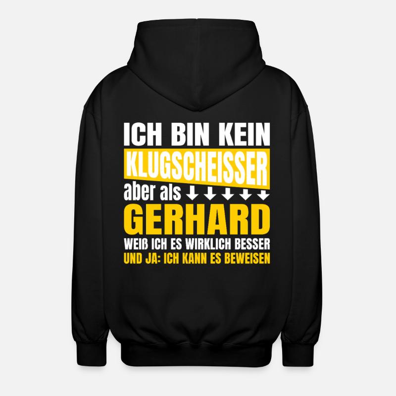 I'm not a smartass Gerhard - Unisex Hooded Jacket - black