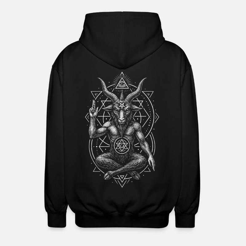 Baphomet Satanismus Dämon mit Ziegenkopf - Unisex Kapuzenjacke - Schwarz