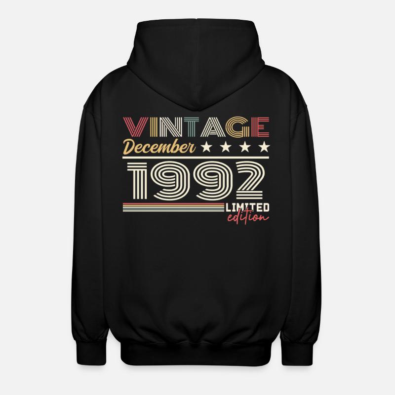 Geschenk Dezember 1992 - Unisex Kapuzenjacke - Schwarz