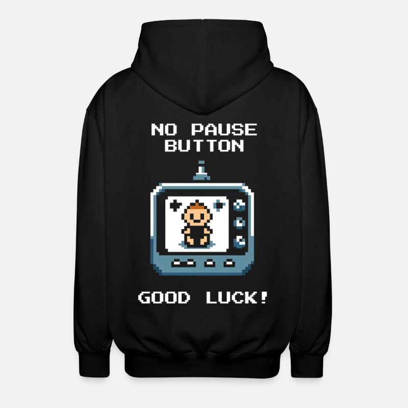 Kein Pause-Knopf | Eltern im Dauermodus - Unisex Kapuzenjacke - Schwarz