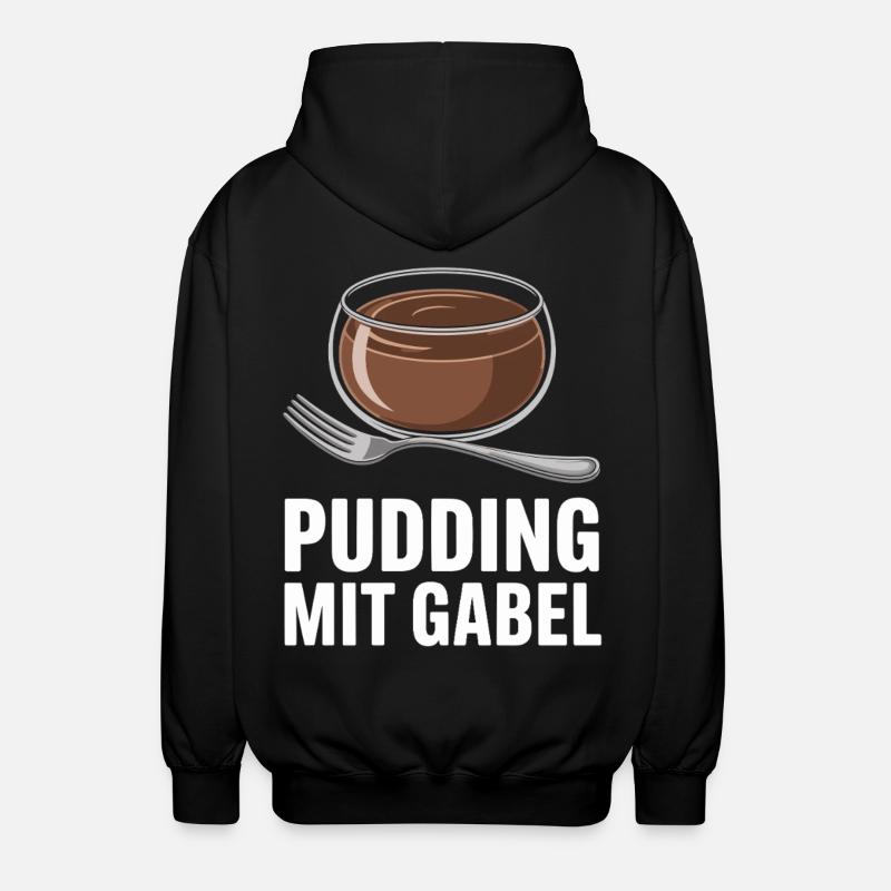 Pudding with fork - Unisex Hooded Jacket - black