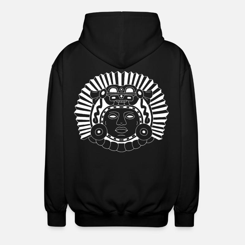Aztec Dragon King (White) - Unisex Hooded Jacket - black