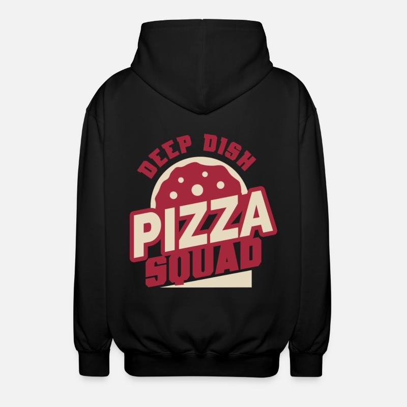 Deep Dish Pizza Squad Chicargo - Unisex Hooded Jacket - black