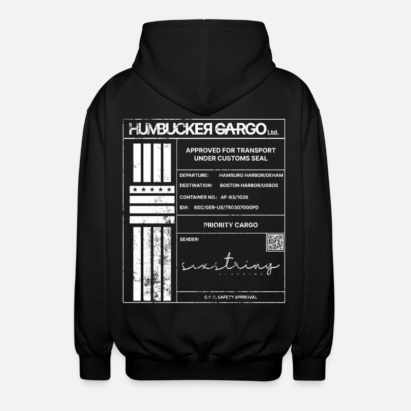 Étiquette d’expédition, blanche - Veste à capuche unisexe - noir