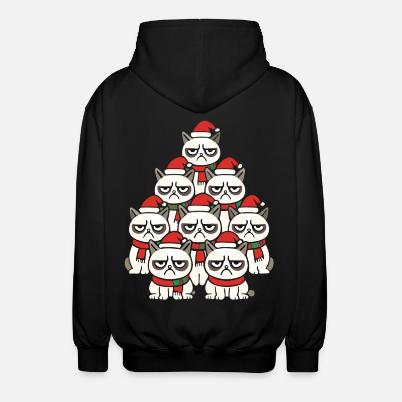  Grumpy Christmas Cats – Lustiges Katzen - Unisex Kapuzenjacke - Schwarz