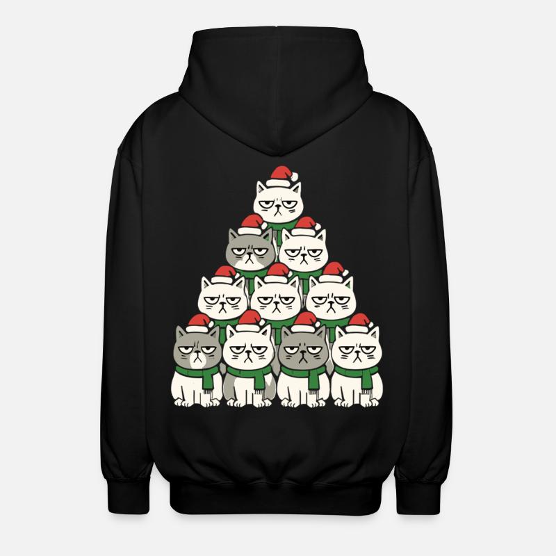  Grumpy Christmas Cats – Lustiges Katzen - Unisex Kapuzenjacke - Schwarz