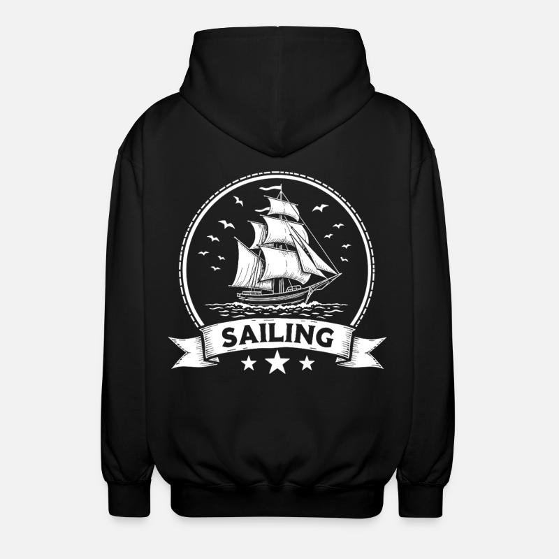 Sailing Sailing Ship Maritim Ahoy - Unisex Hooded Jacket - black