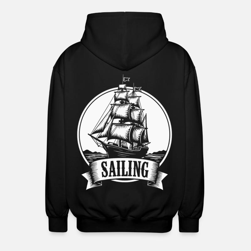 Sailing Sailing Ship Maritim Ahoy - Unisex Hooded Jacket - black