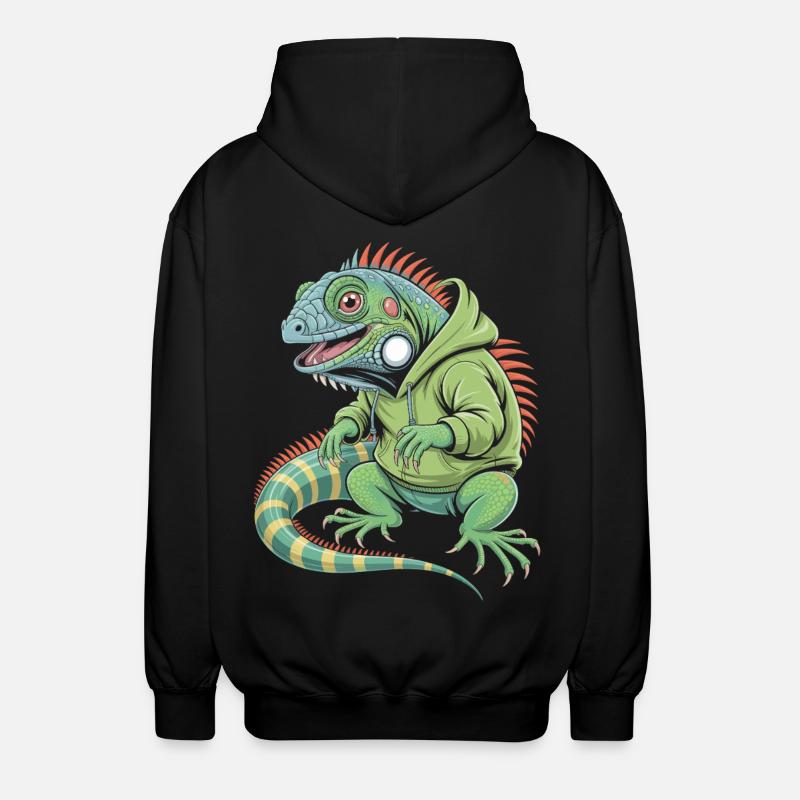 Iguane cool avec sweat à capuche - Veste à capuche unisexe - noir