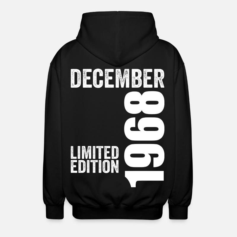 Retro Birthday Gift - December 1968 - Unisex Hooded Jacket - black