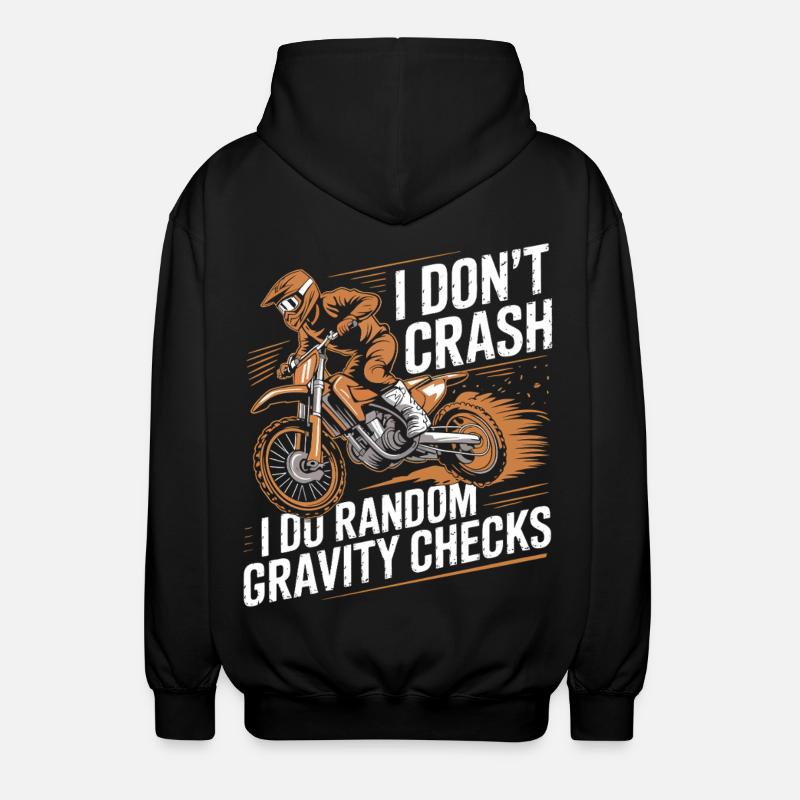 Random Gravity Checks Motocross - Unisex Kapuzenjacke - Schwarz