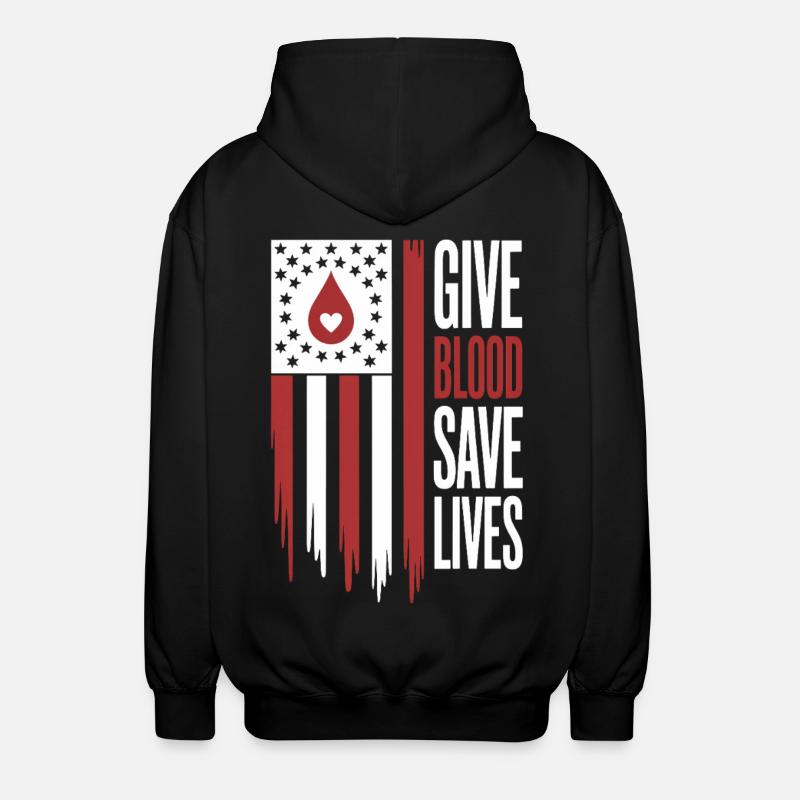 Blutspender Blutspende - Unisex Kapuzenjacke - Schwarz