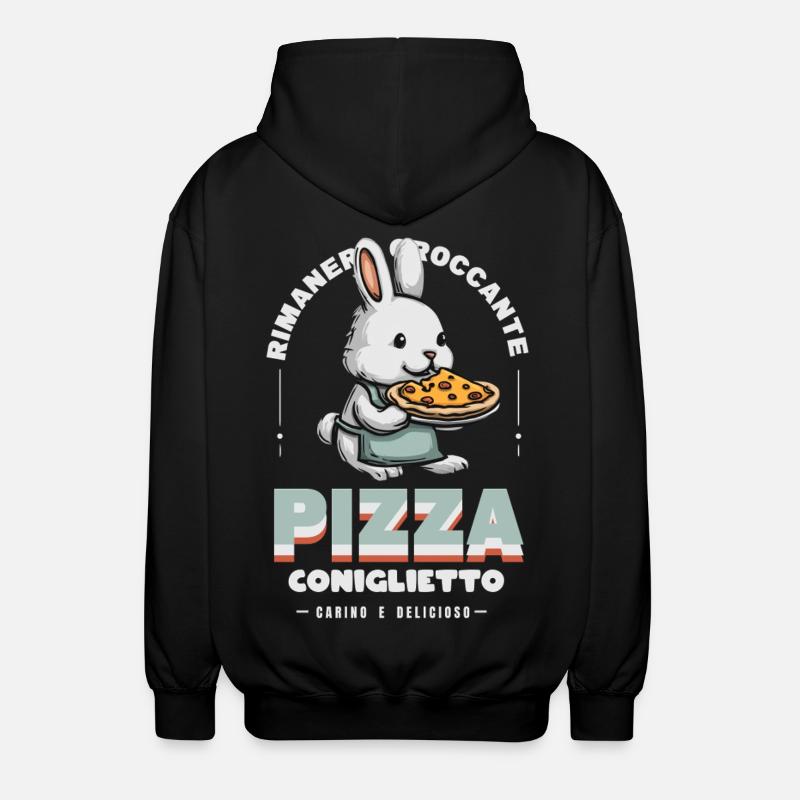 Bunny Pizza - Unisex Hooded Jacket - black