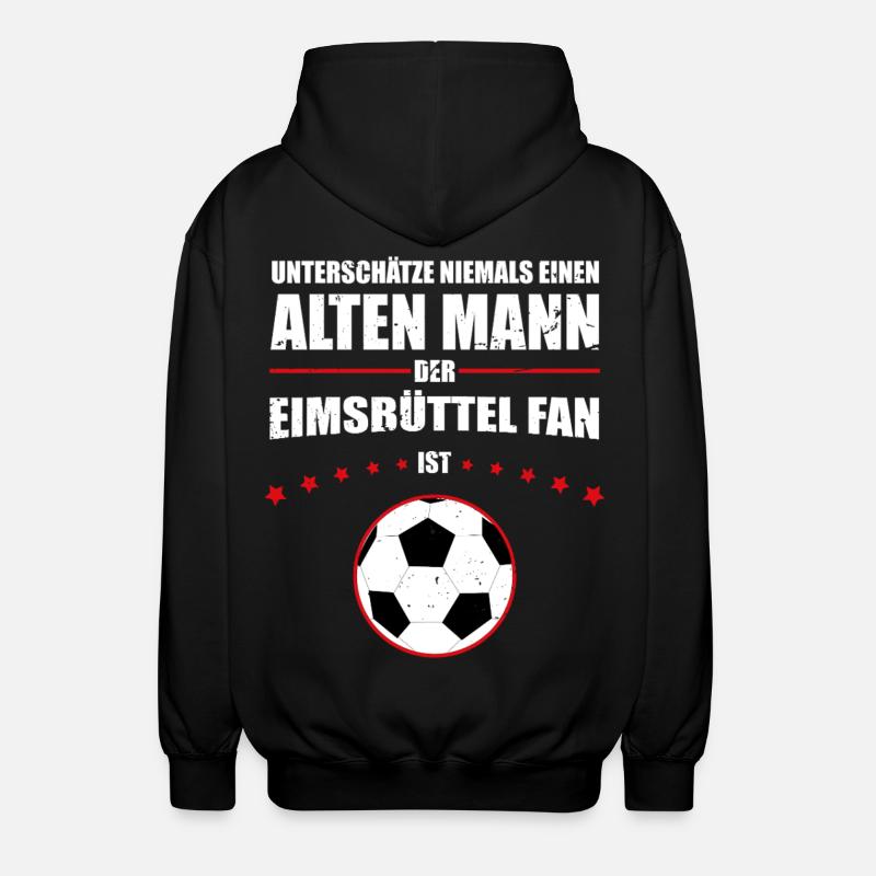 Alter Mann - Eimsbüttel Fußball Fan | Retro - Unisex Kapuzenjacke - Schwarz
