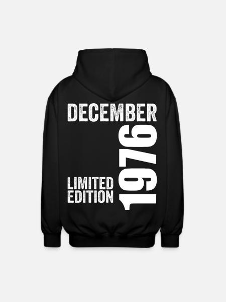Retro Birthday Gift - December 1976 - Unisex Hooded Jacket - black
