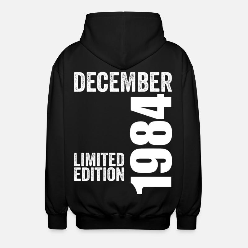 Cadeau Anniversaire Rétro - Décembre 1984 - Veste à capuche unisexe - noir