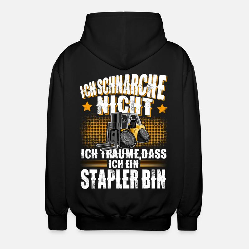 Forklift Stacker - Unisex Hooded Jacket - black