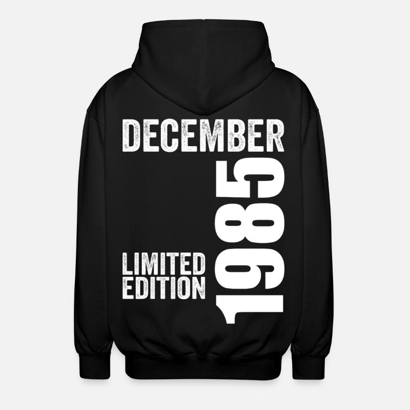 Cadeau Anniversaire Rétro - Décembre 1985 - Veste à capuche unisexe - noir