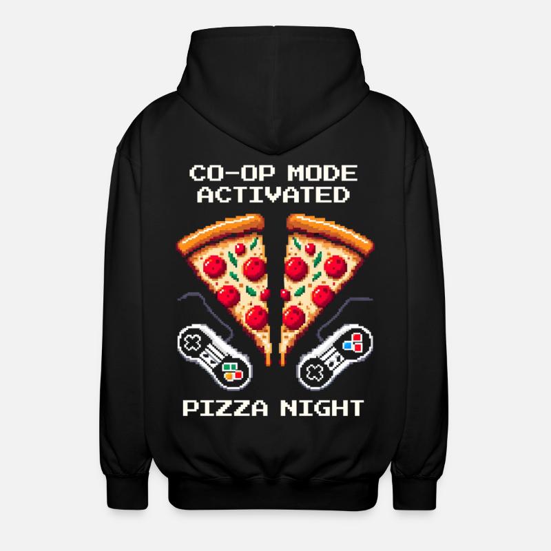 Coop activé : Soirée pizza | Jeux multijoueurs - Veste à capuche unisexe - noir