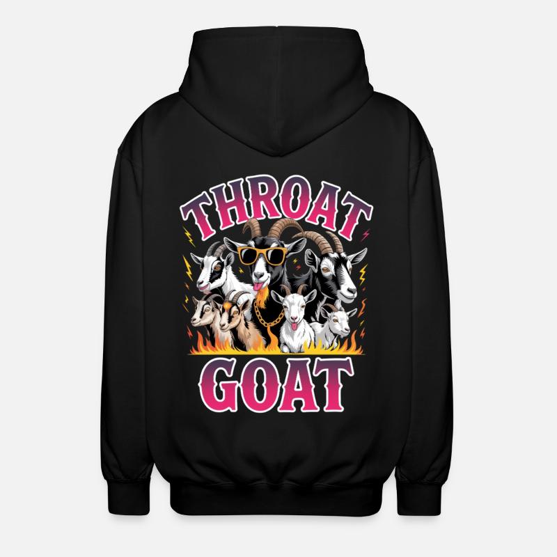 Throat Goat Meme Y2K Bootleg - Unisex Kapuzenjacke - Schwarz