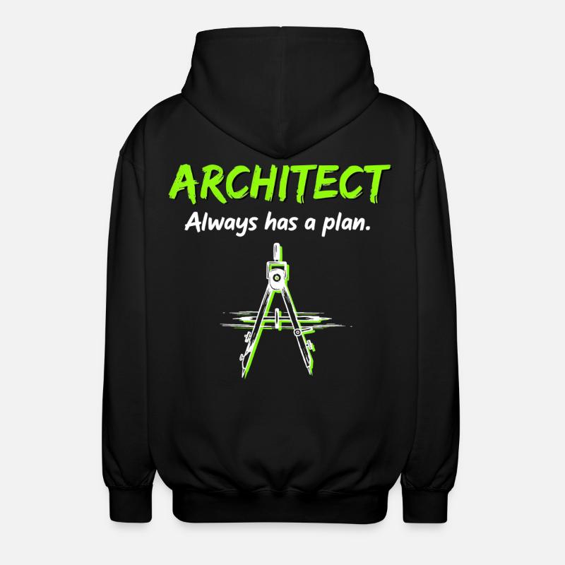 Architektur Kompass Bauplan Architekt - Unisex Kapuzenjacke - Schwarz