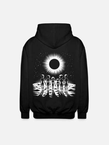 Cosmic Silhouette Family Circle - Unisex Hooded Jacket - black