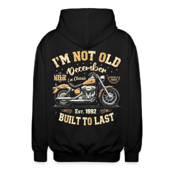 Ich bin nicht alt Dezember Baujahr 1992 - Unisex Kapuzenjacke - Schwarz - Hinten - AI Model Male 185 light (185cm)